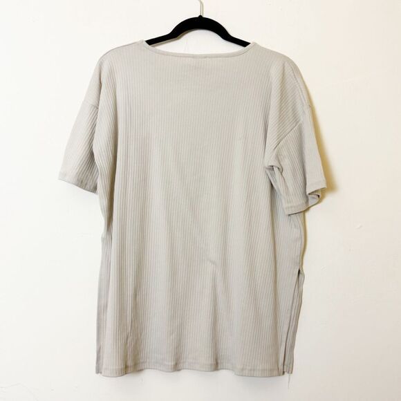 Cotton On Bella Drop Shoulder Short Sleeve Top Loose Fit with Side Slits, Size L - Picture 4 of 9